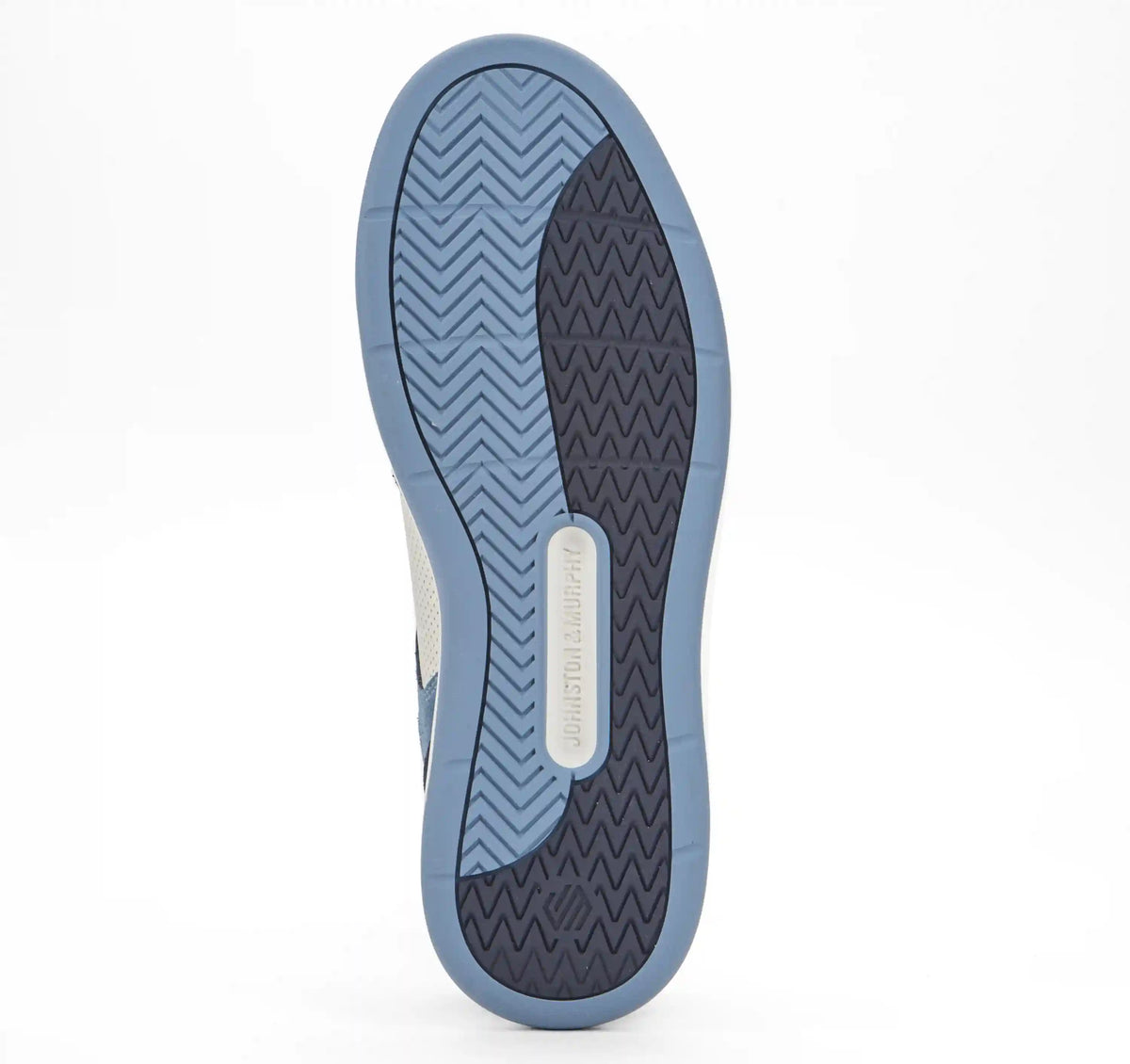 Dawson Moc Toe U-Throat - White Full Grain Leather/Blue/Navy Suede