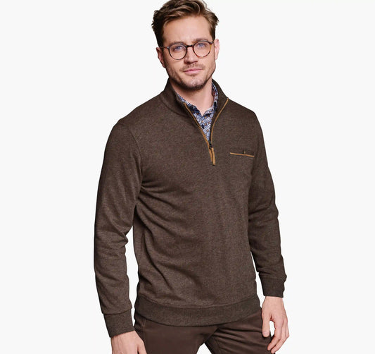 Knit Quarter-Zip - Dark Brown