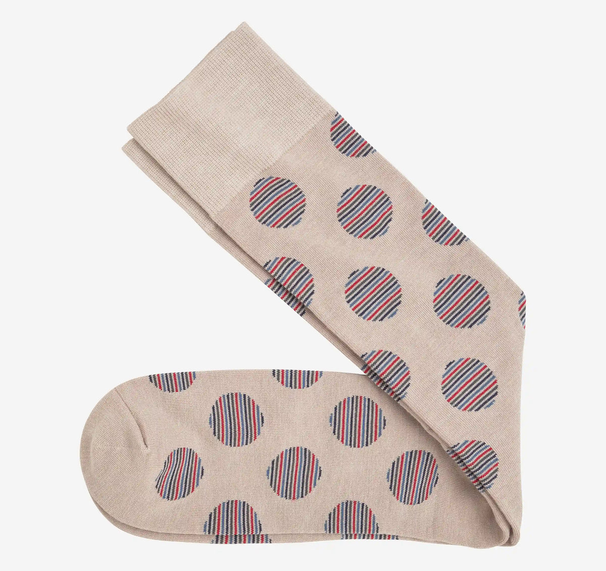 Cool Moon Tech Socks - Khaki Multi Stripe Circles