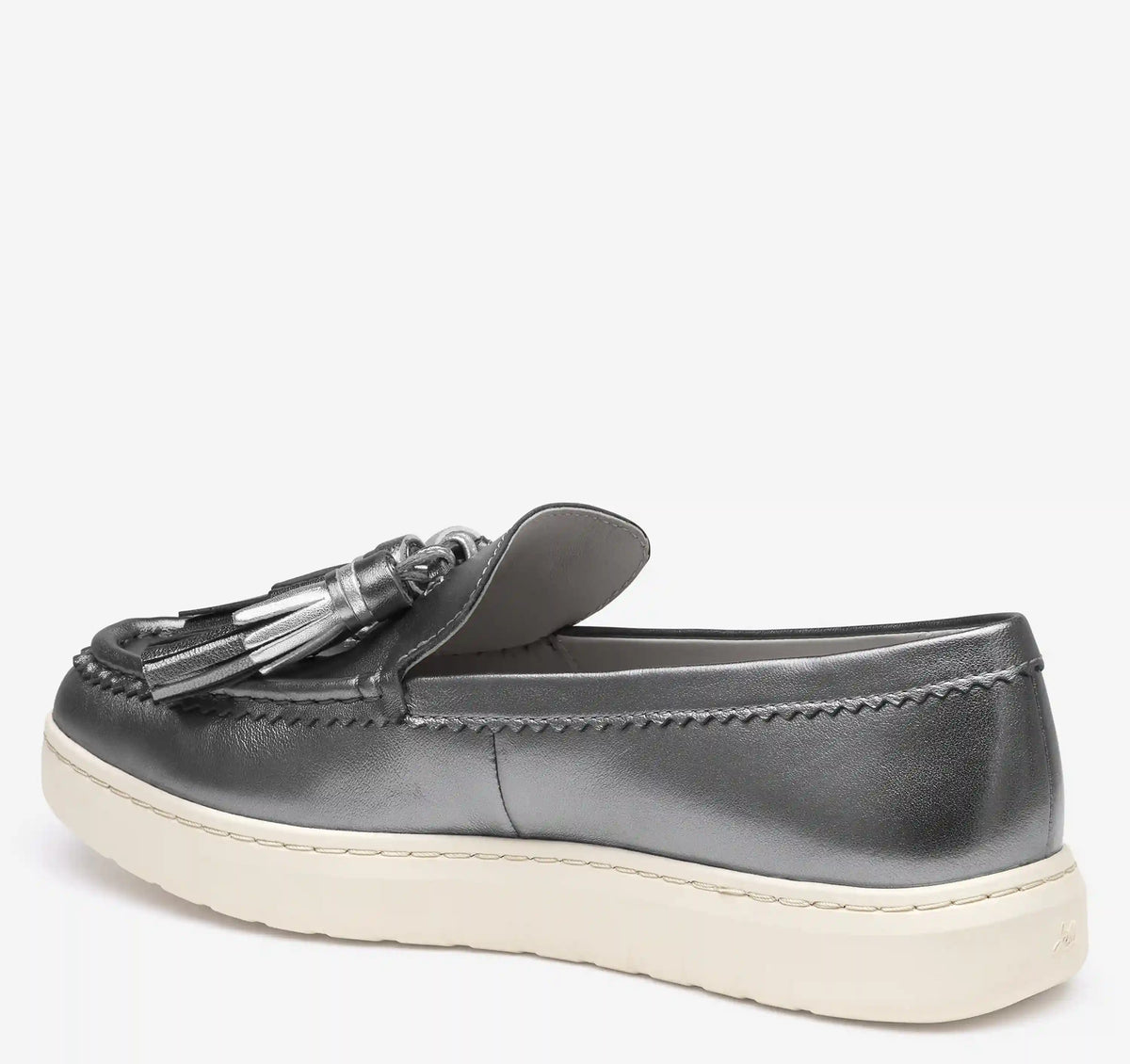 Camryn Tassel Loafer - Gunmetal Metallic Sheepskin