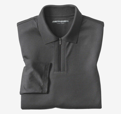 Cochran Long-Sleeve Zip Polo - Black