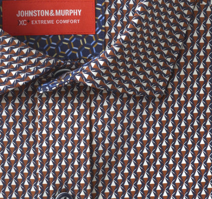 XC+™ Motion Long-Sleeve Print Knit Shirt - Rust/Navy Stacked Triangle