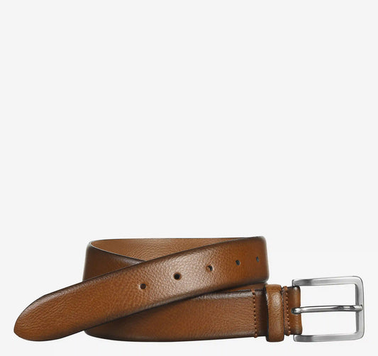 Feather-Edge Italian Leather Belt - Tan