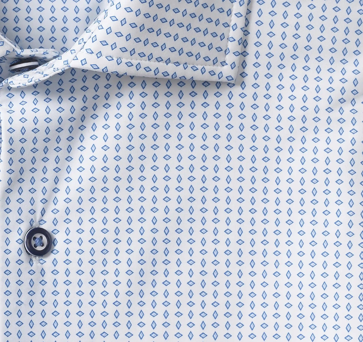 XC+™ Motion Long-Sleeve Dress Knit Shirt - White/Blue Diamond