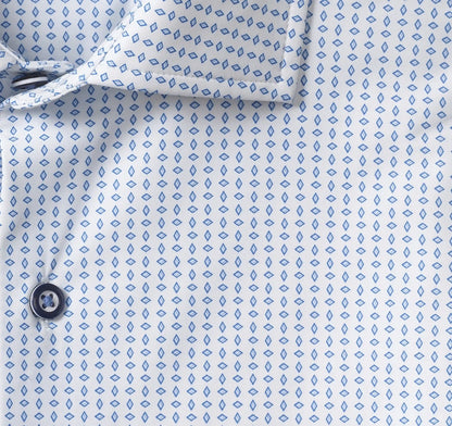 XC+™ Motion Long-Sleeve Dress Knit Shirt - White/Blue Diamond