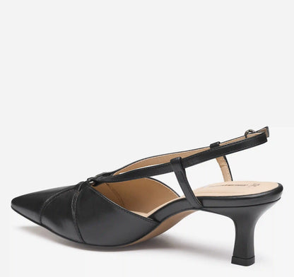 Lindsey Ring Slingback - Black Glove Leather