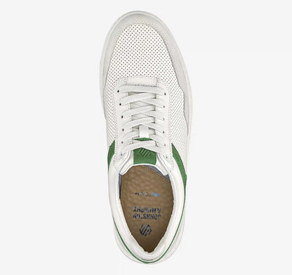 Dawson Moc Toe U-Throat - White Full Grain/Green Suede