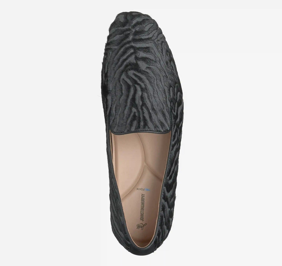 Isabel Venetian Loafer - Black Zebra-Patterned Haircalf