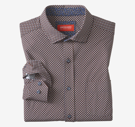 XC+™ Motion Long-Sleeve Print Knit Shirt - Rust/Navy Stacked Triangle