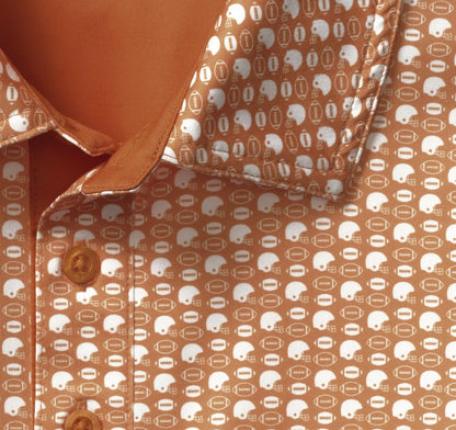 Game Day XC+™ Helmet-and-Football Print Polo - Rust
