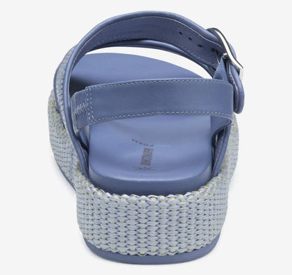 Carli Cross-Band Sandal - Light Blue Raffia/Nappa Leather