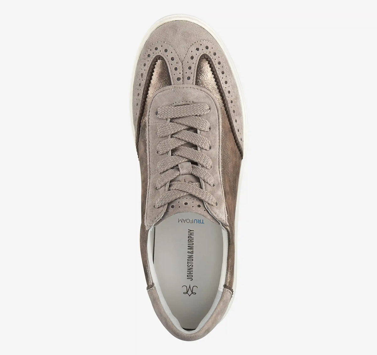 Cammie T-Toe Lace-Up - Taupe Metallic Italian Kid Suede/Kid Suede
