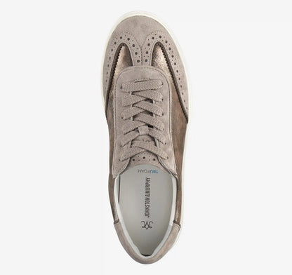 Cammie T-Toe Lace-Up - Taupe Metallic Italian Kid Suede/Kid Suede