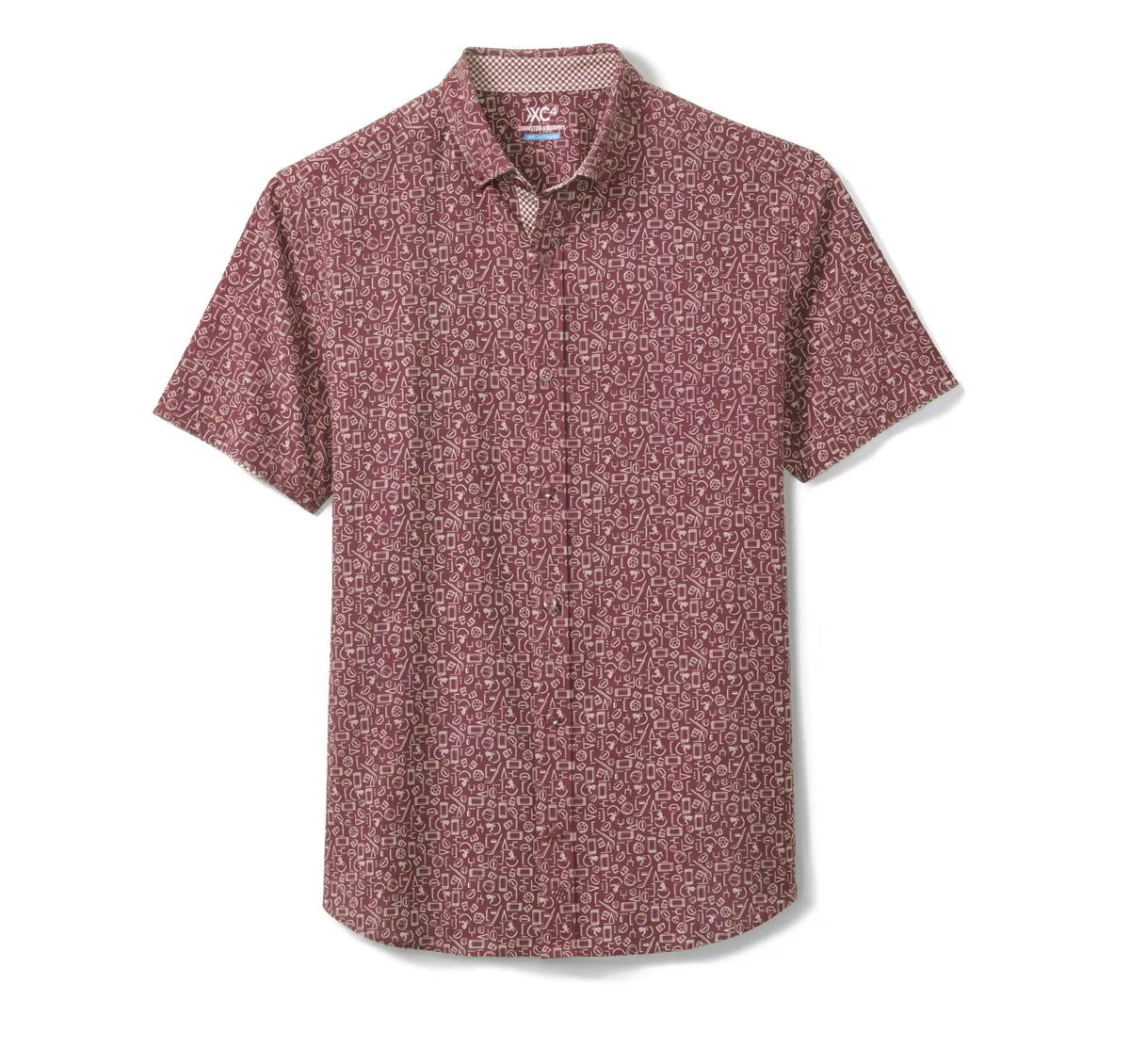 Game Day XC4® Short-Sleeve Multi-Sport Print Shirt - Burgundy