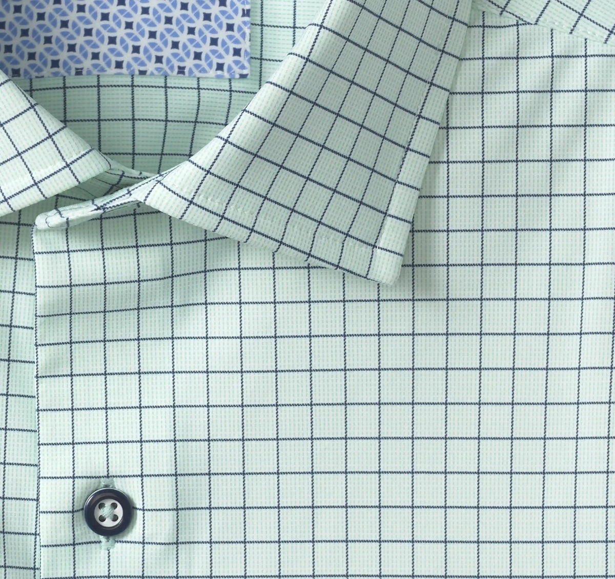 XC+™ Motion Long-Sleeve Dress Knit Shirt - Green Windowpane
