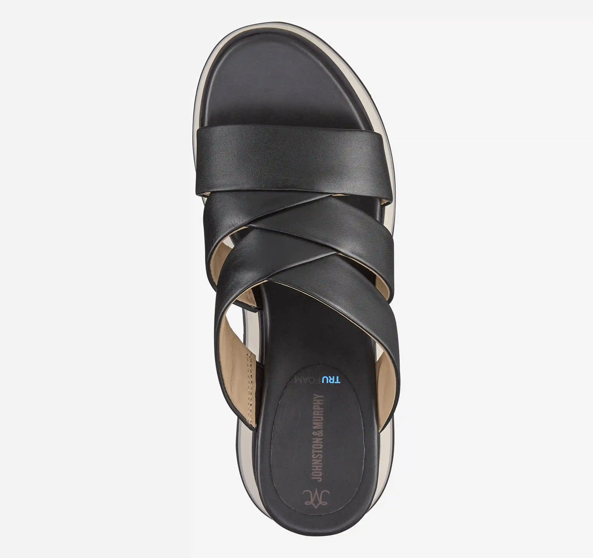 Colleen Triple-Band Slide - Black Nappa Leather