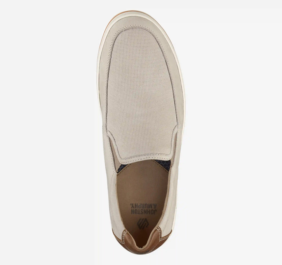Bowling Moc Toe Venetian - Beige Embossed Nubuck