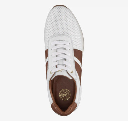 Morgan U-Throat Jogger - White Full-Grain Leather/Tan Full-Grain Leather