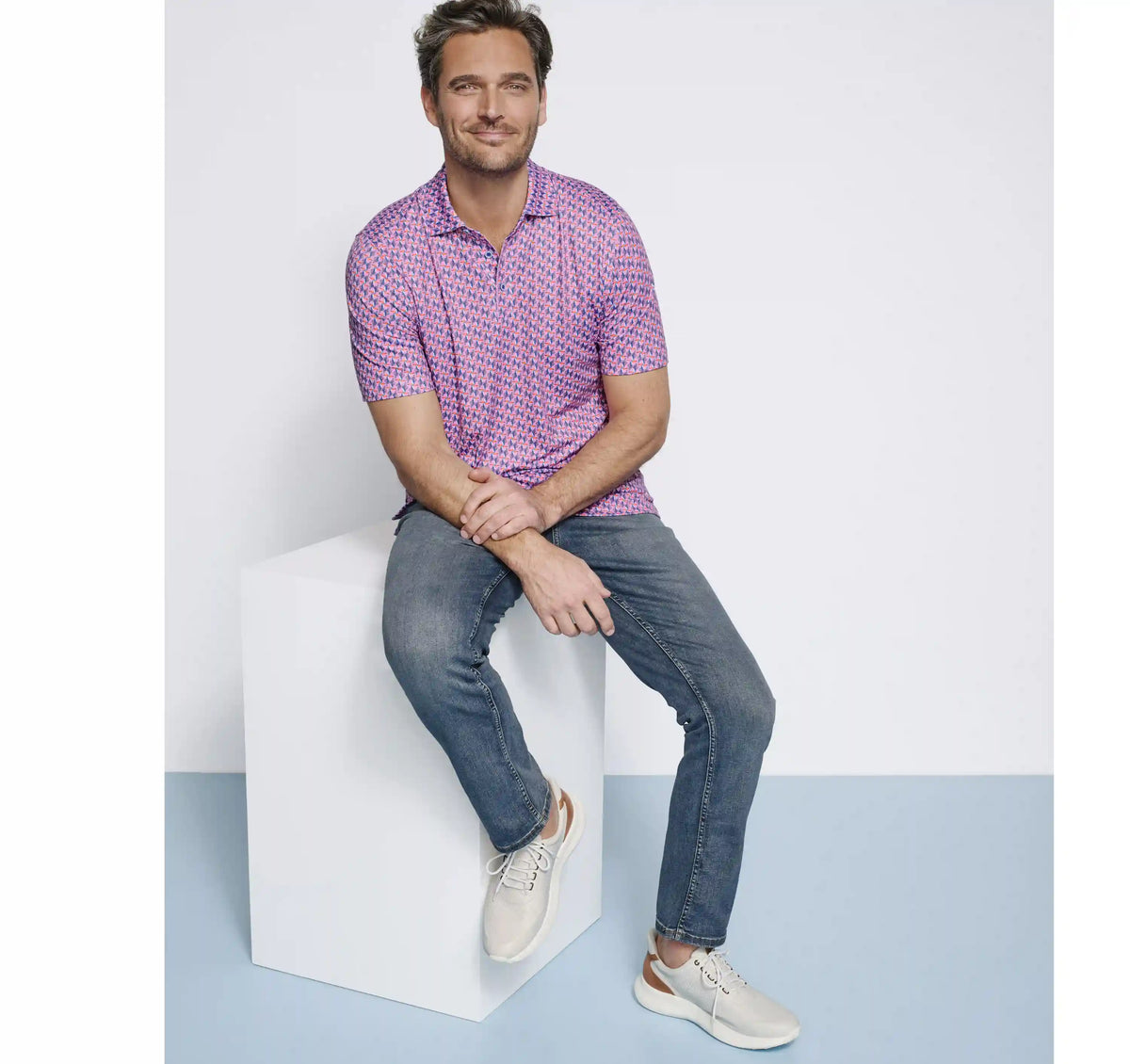 XC4® Performance Print Polos + Cool Degree® - Pink Toucan
