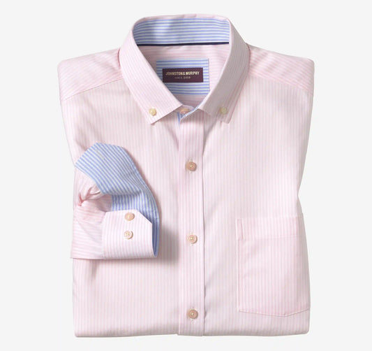 Ovation Non-Iron Oxford Shirt - Pink Striped