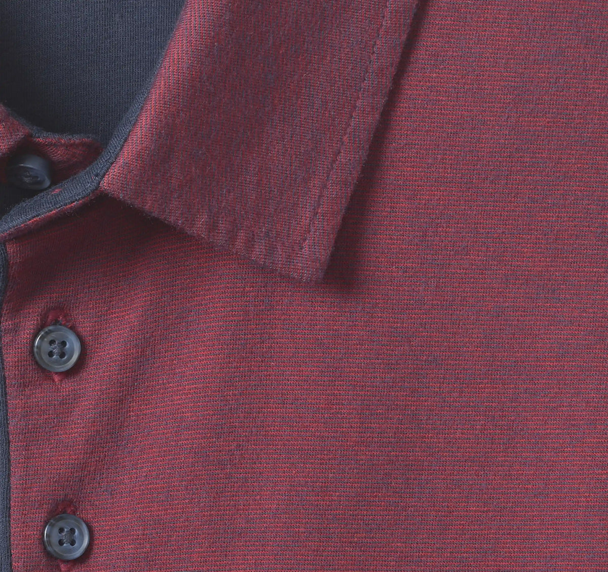Fine-Stripe Polo - Burgundy