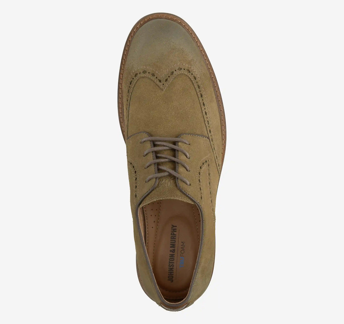 Ripley Wingtip - Moss Waxed Suede