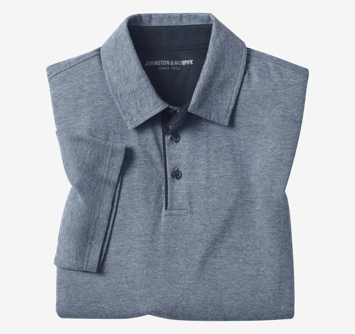 Fine-Stripe Polo - Light Blue/Navy Stripe