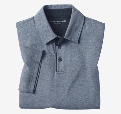 Fine-Stripe Polo - Light Blue/Navy Stripe