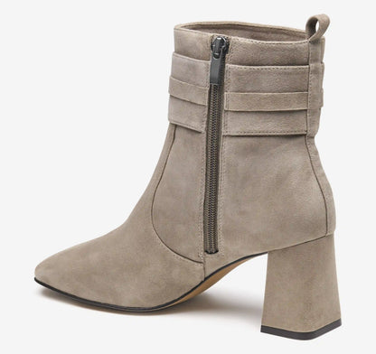 Whitney Chain Bootie - Taupe Kid Suede
