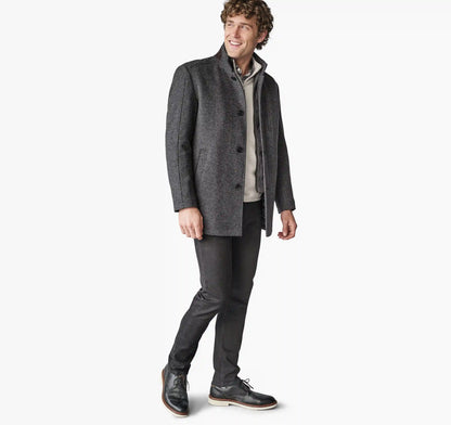 Upton Car Coat - Charcoal Mini Check