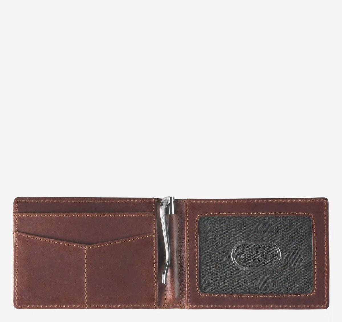 Grant Bifold Money-Clip Wallet - Mahogany Full-Grain Leather