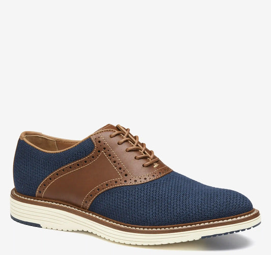 Upton Knit Saddle - Navy Knit/Tan Full Grain