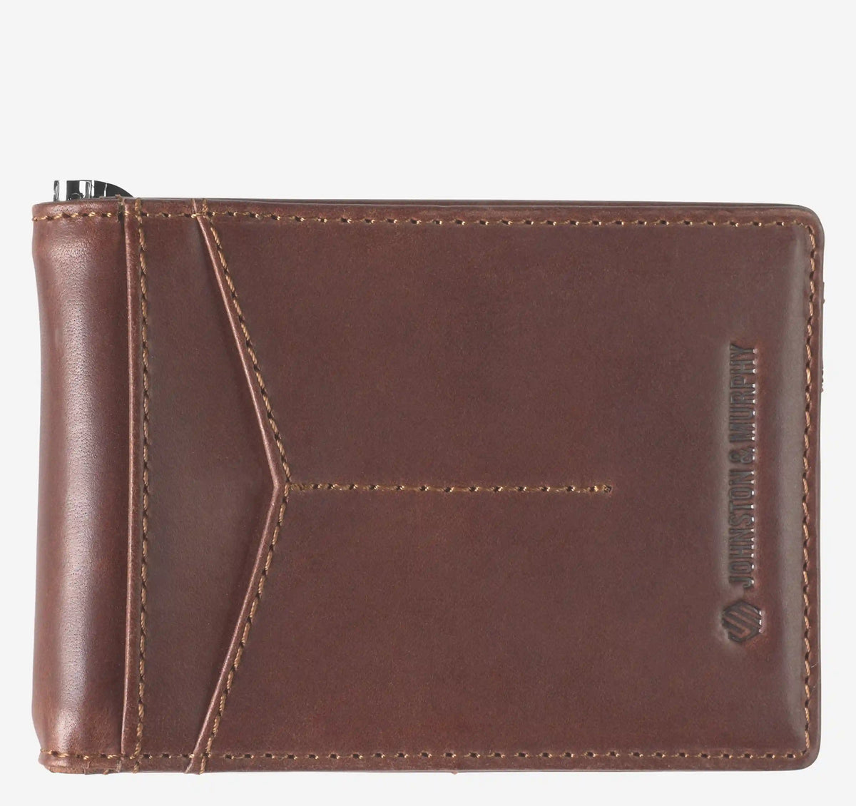 Grant Bifold Money-Clip Wallet - Mahogany Full-Grain Leather