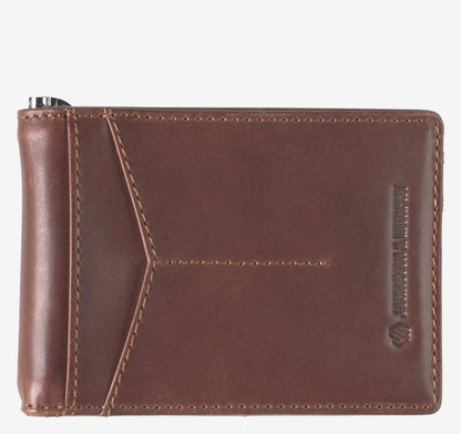 Grant Bifold Money-Clip Wallet - Mahogany Full-Grain Leather