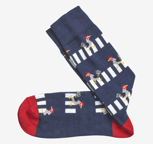 Novelty Socks - Navy Chicken
