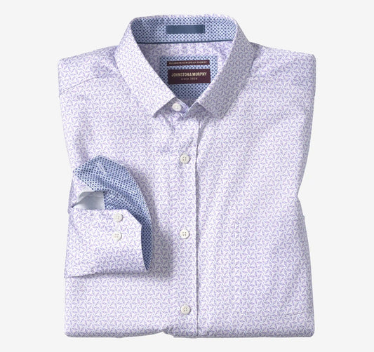 Logan Printed Long-Sleeve Shirt - Purple Pinwheel