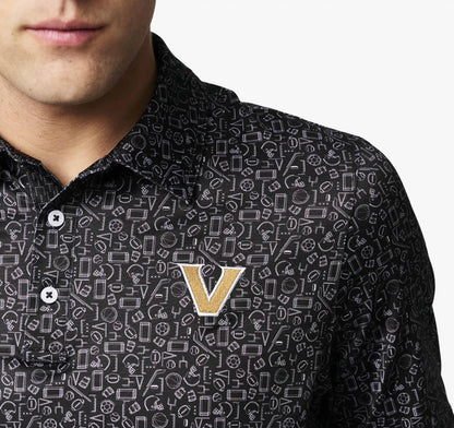 Collegiate XC+­™ Multi Sport Print Polo - Vanderbilt University - Black