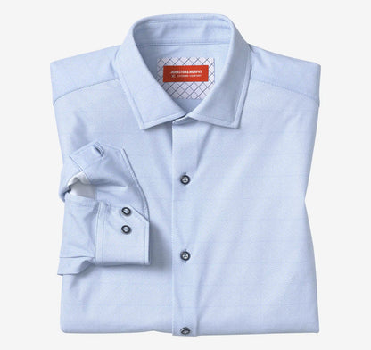 XC+™ Motion Long-Sleeve Dress Knit Shirt - Blue Diamond Grid