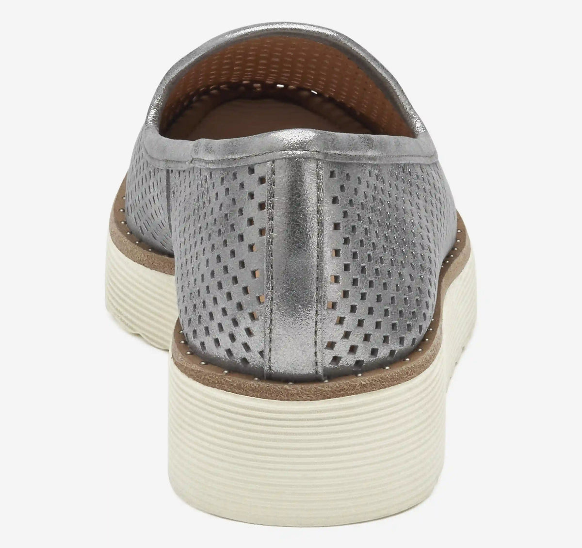 Mitzi Perfed Venetian - Pewter Metallic Kid Suede