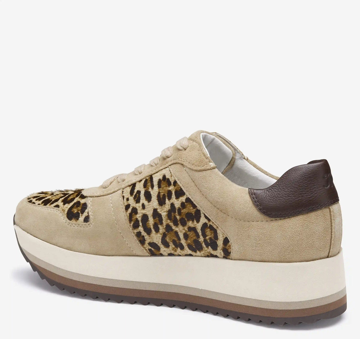 Gracie Colorblock Lace-Up - Sand Kid Suede/Leopard Haircalf