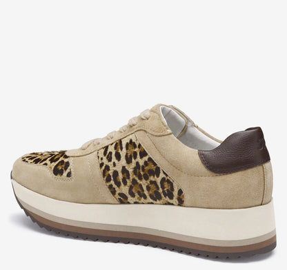 Gracie Colorblock Lace-Up - Sand Kid Suede/Leopard Haircalf