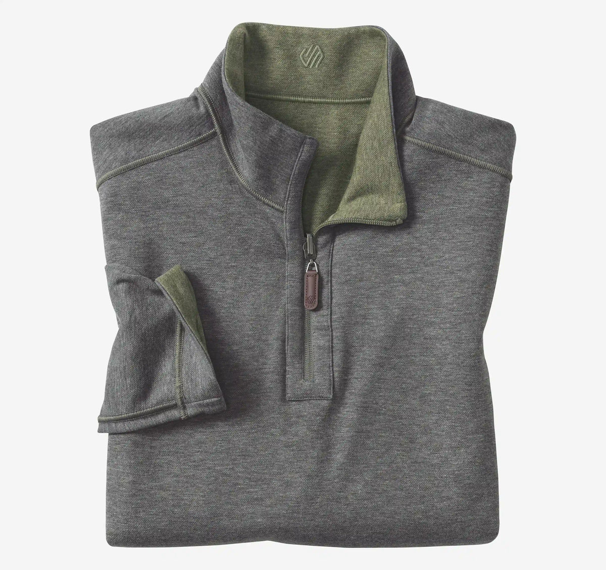 Icon Reversible Quarter-Zip - Olive/Charcoal