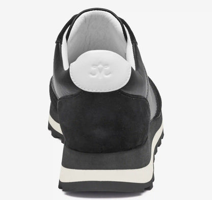 Piper T-Toe Lace-Up - Black Nappa Leather/Suede