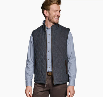 Upton Reversible Vest - Blue Plaid/Navy