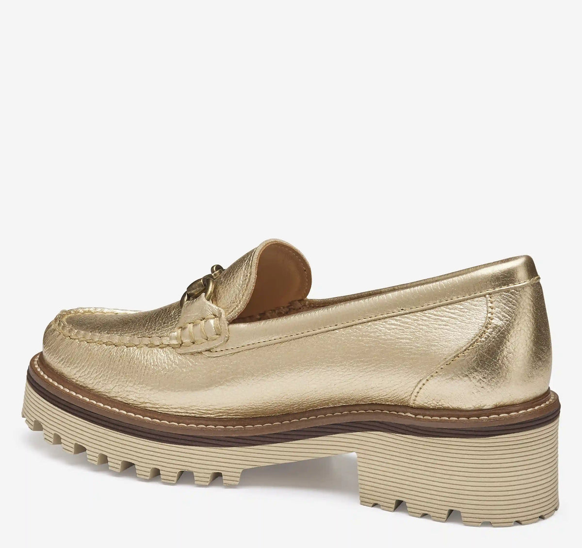 Emmalynn Bit Loafer - Gold Metallic Calfskin