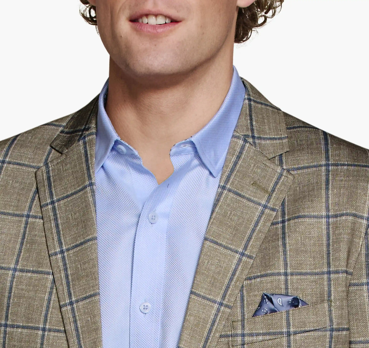 XC Flex® Pinnacle Knit Blazer - Tan/Blue Shadow Plaid