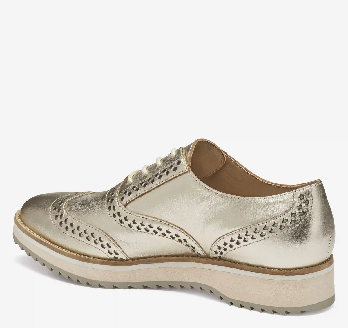 Ulyssa Wingtip - Gold Metallic Sheepskin