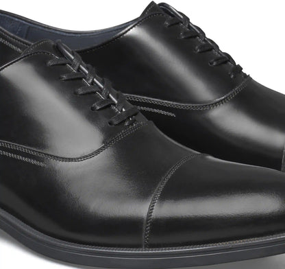 Flynch Cap Toe - Black Italian Calfskin