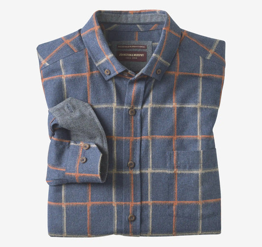 Neal Heathered Shirt - Blue Multi Two-Tone Windowpane
