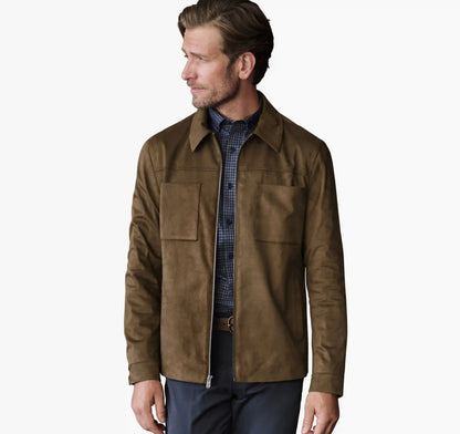 Bardwell Full-Zip Jacket - Camel Faux Suede
